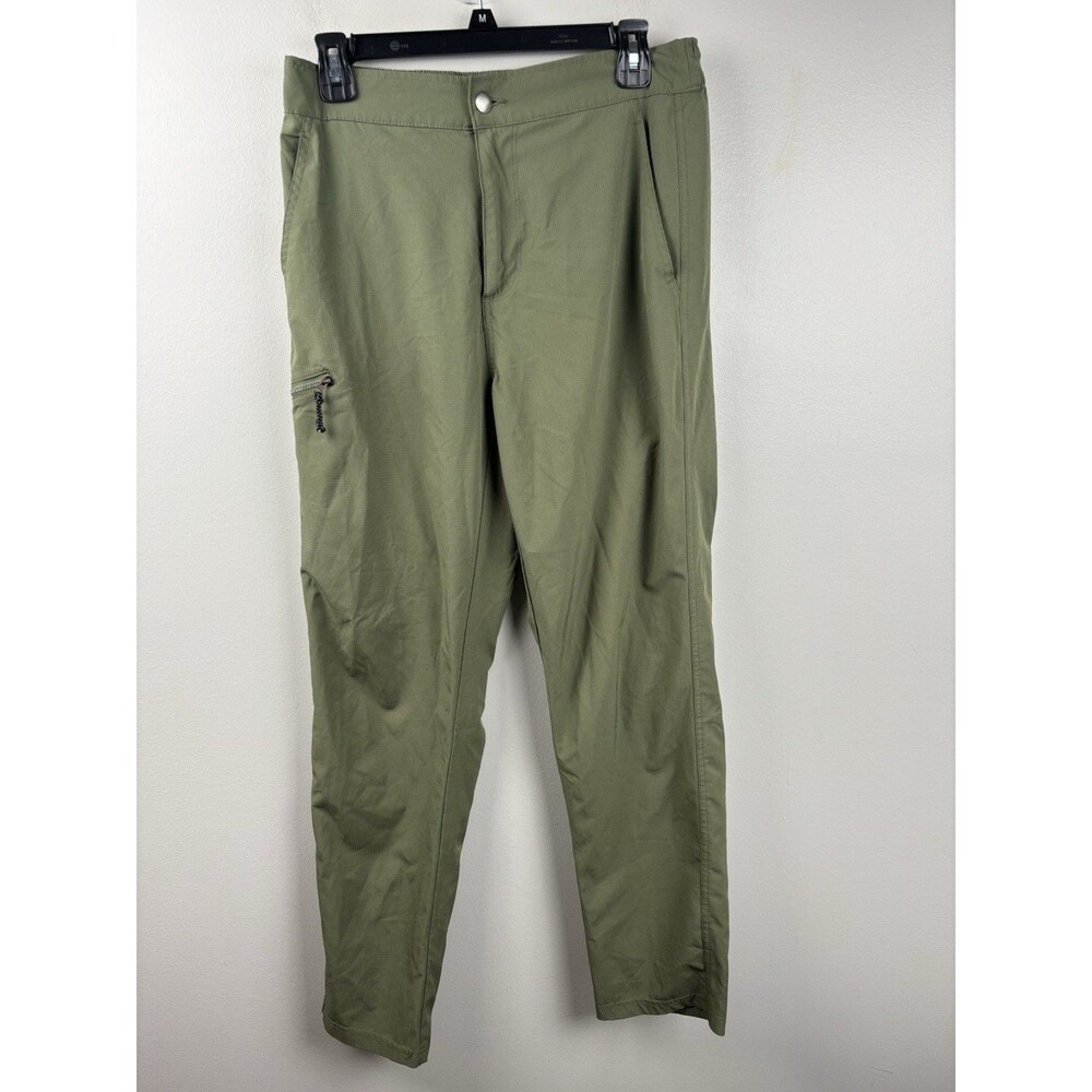 Eddie Bauer Cargo Pants Womens Medium Green Lightweight Stretch Travel 30 Inseam